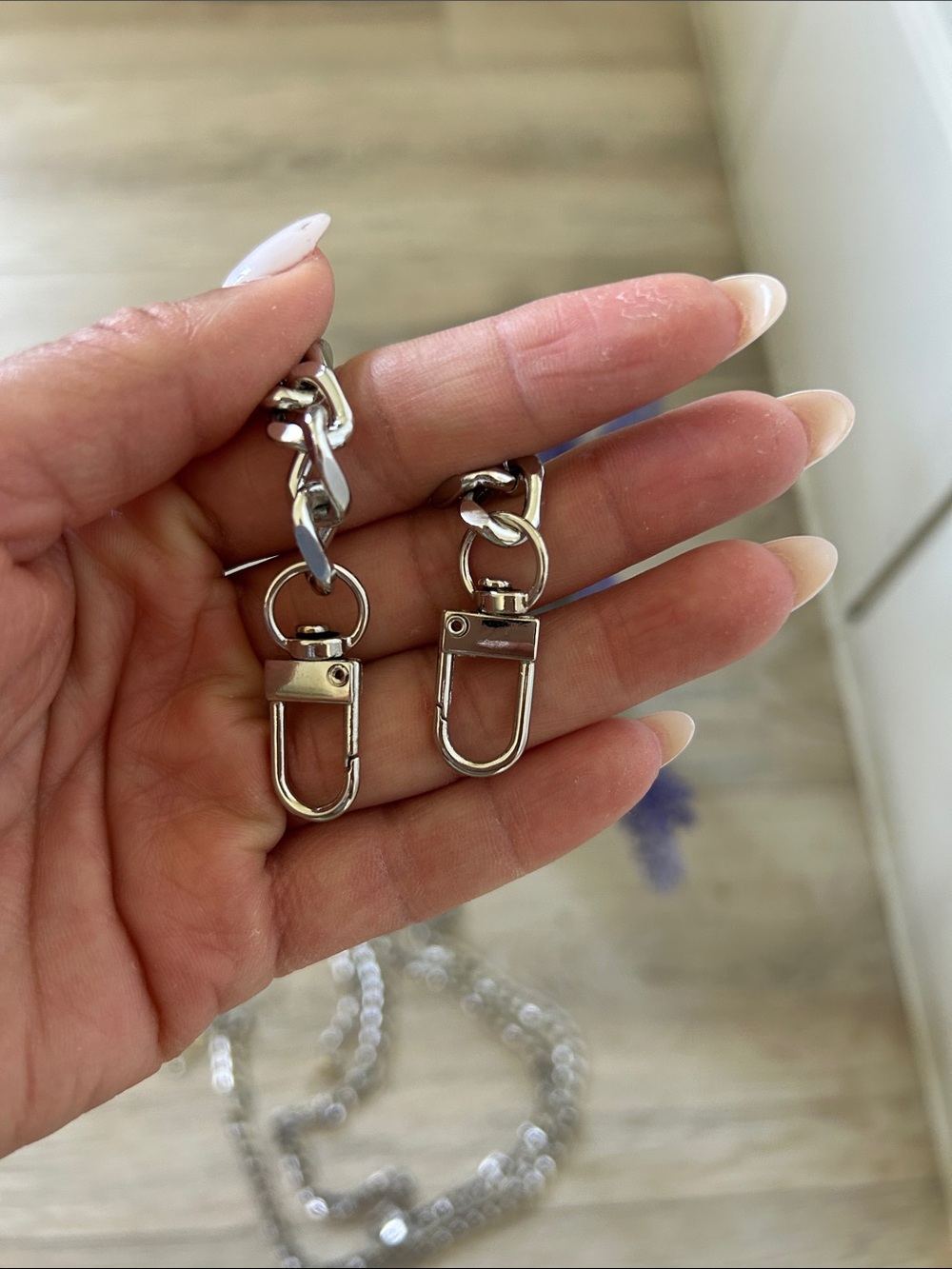Silver Chain Crossbody/Shoulder Straps (Set of 2) Drop 24 inches - Picture 4 of 5